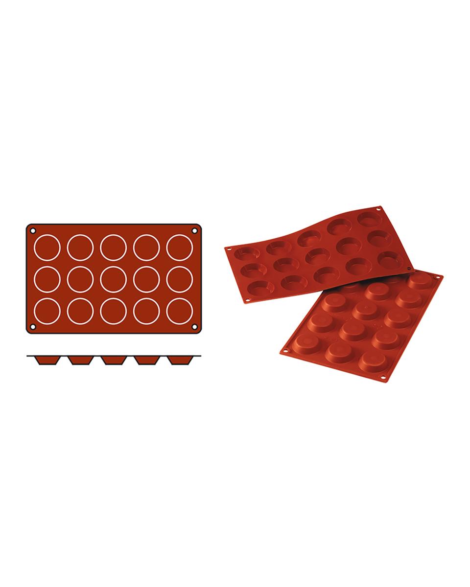 Tapis de cuisson Tartelettas-Mini - 0,19 KG - Silicone - Rouge - 0,02 Litre - -60°C / +230°C - Silikomart - 070053