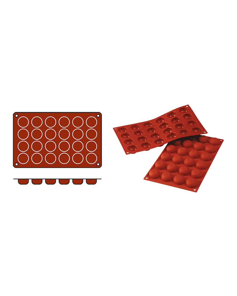 Tapis de cuisson Pomponnetes - 0,205 KG - Silicone - Rouge - 0,018 Litre - -60°C / +230°C - Silikomart - 070055