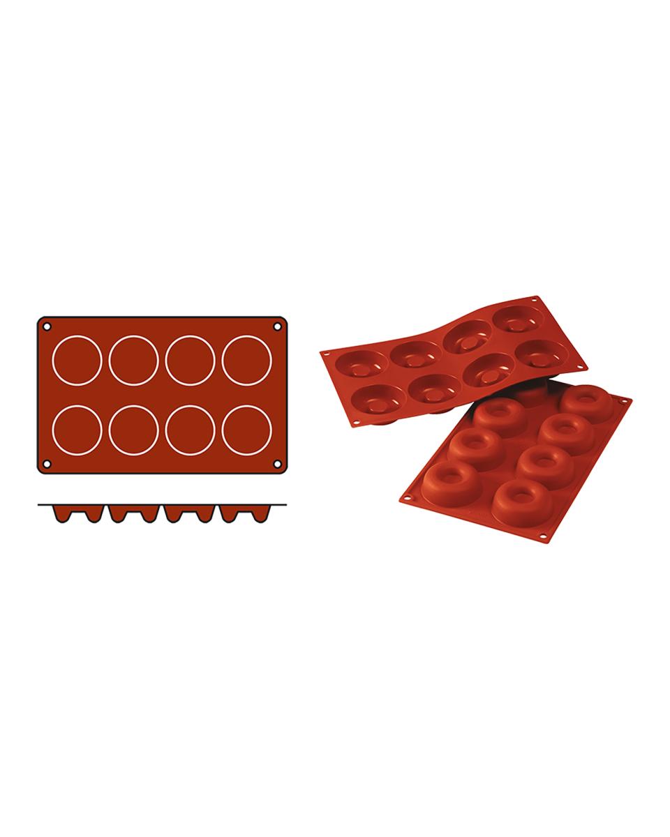 Tapis de cuisson Savarin-Medium - 0,22 KG - Silicone - Rouge - 0,05 Litre - -60°C / +230°C - Silikomart - 070059