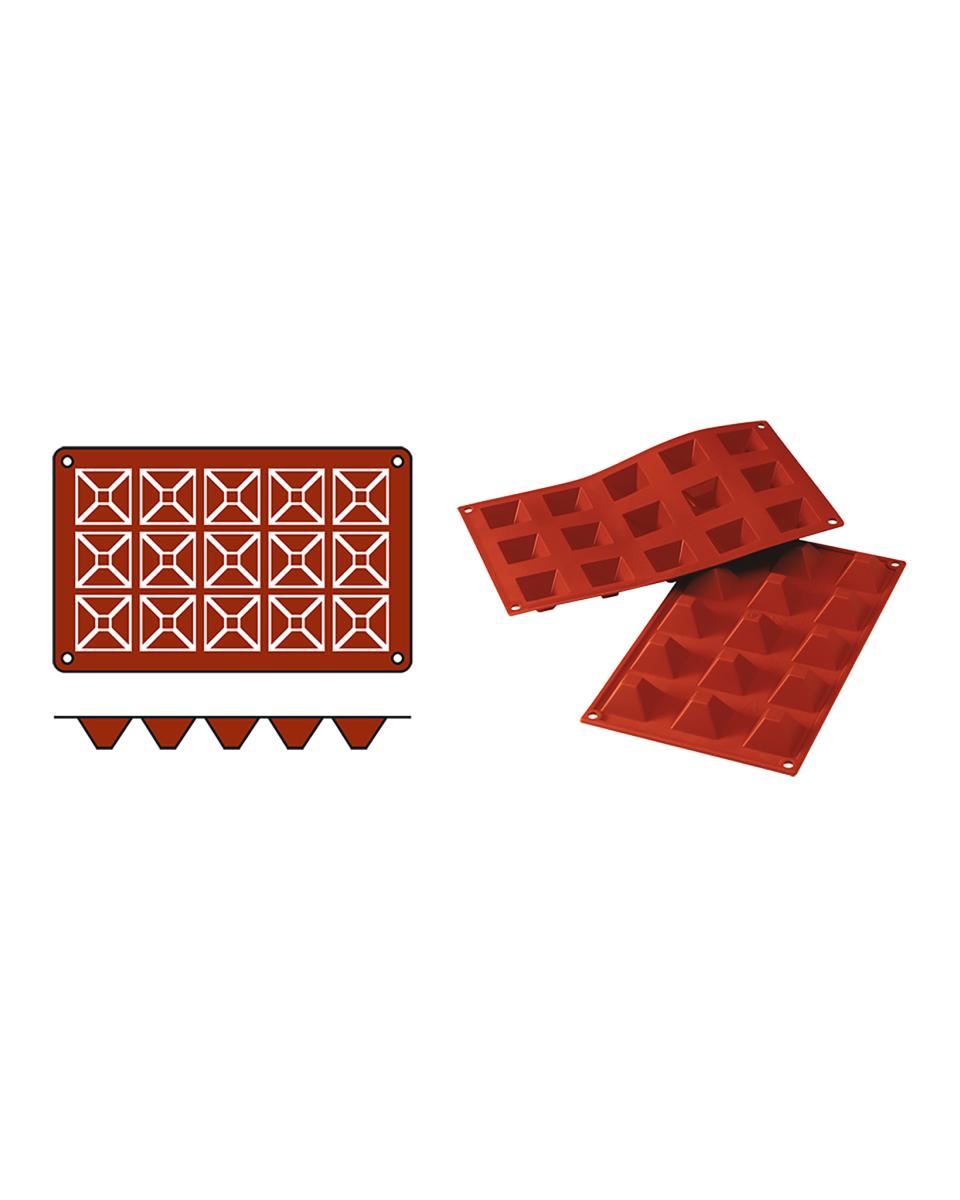 Tapis de cuisson Pyramid-Mini - 0,19 KG - Silicone - Rouge - 0,02 Litre - -60°C / +230°C - Silikomart - 070061