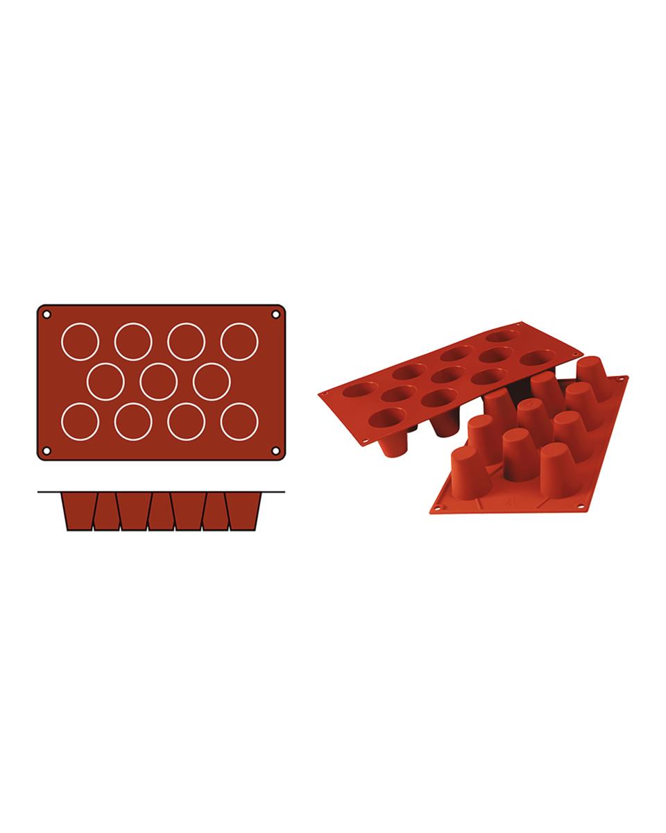 Tapis de cuisson Baba-Medium - 0,23 KG - Silicone - Rouge - 0,05 Litre - -60°C / +230°C - Silikomart - 070072