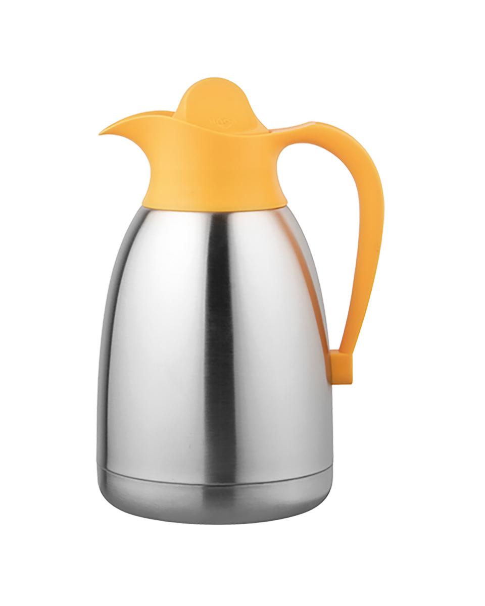 Pichet isotherme - H 26 CM - 0,65 KG - Inox 18/10 - Jaune - 1,5 Litre - 595015