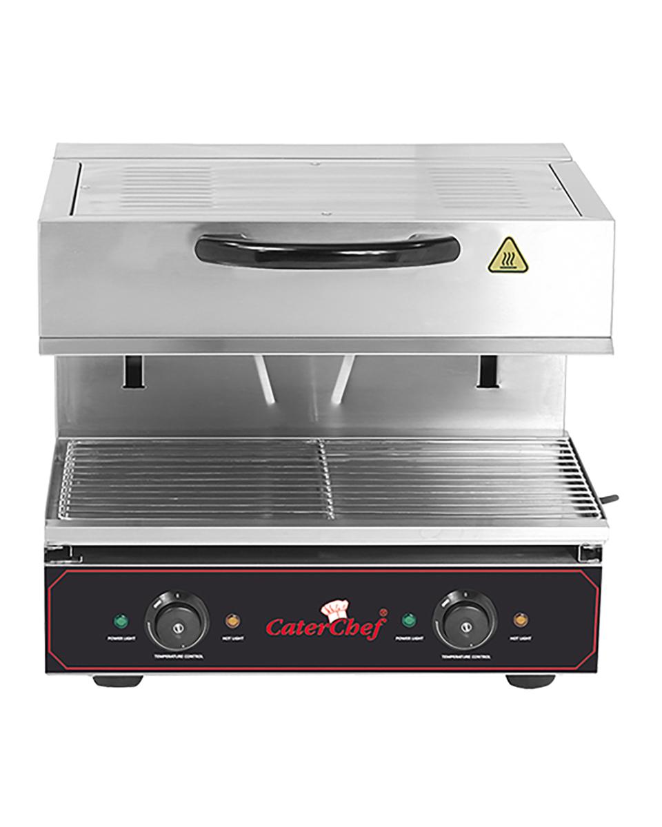 Salamandre - H 53 x 60 x 52 CM - 49 KG - 380 - 415 - Sans - Prise V - 4000 W - Inox - +50°C / +300°C - Caterchef - 688160