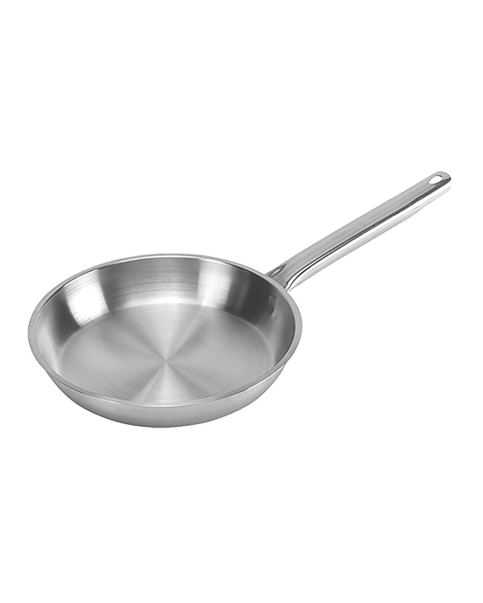 Poêle lyonnaise - H 5,5 CM - 1 485 KG - Ø28 CM - Inox 18/10 - Pujadas - 720102