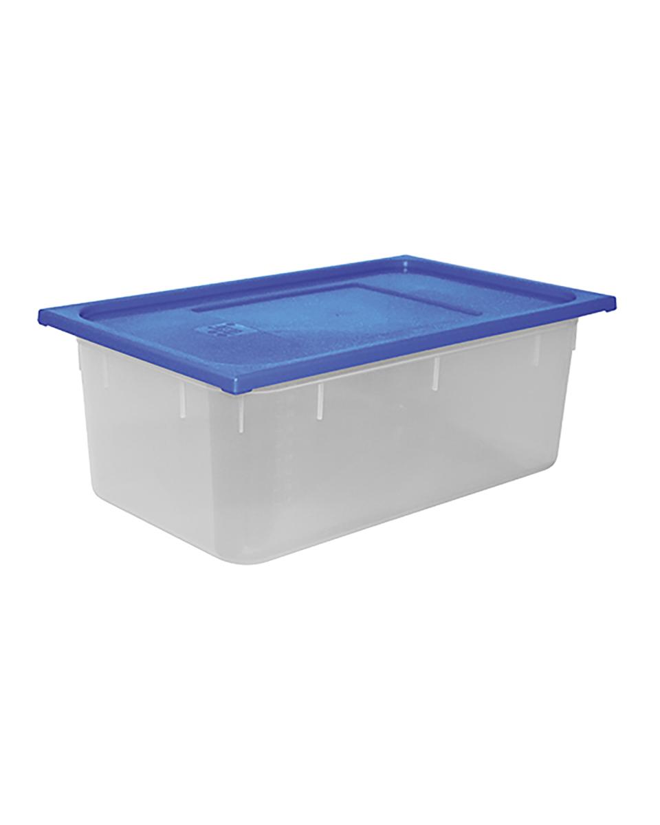 Boîte Alimentaire - 1/1 GN - 26 Litre - H 20 x 53 x 32.5 CM - Polypropylène - Bleu - -40°C / +70°C - Hermétique Verrouillable - Caterchef - 953833