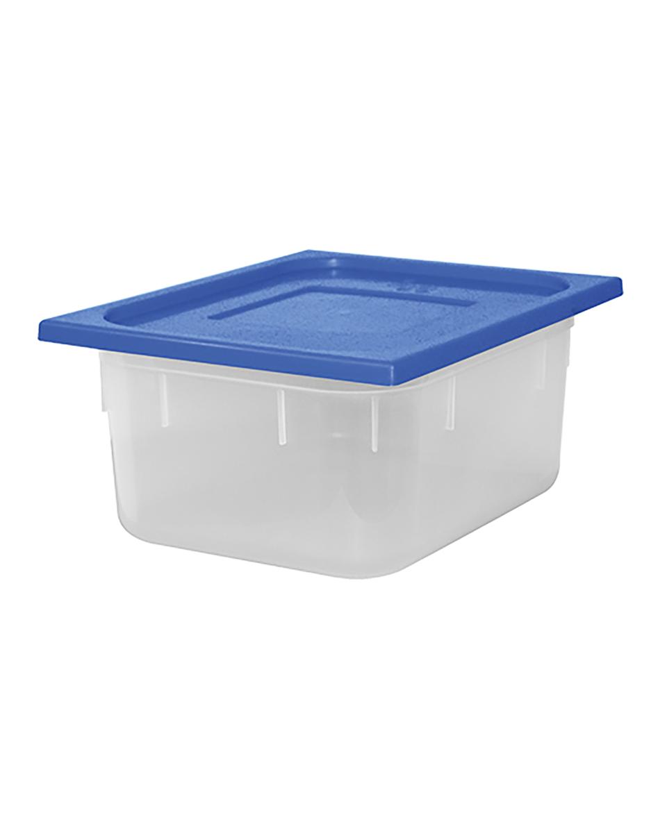 Boîte Alimentaire - 1/2 GN - 8.9 Litre - H 15 x 32.5 x 26.5 CM - Polypropylène - Bleu - -40°C / +70°C - Hermétique Verrouillable - Caterchef - 953842