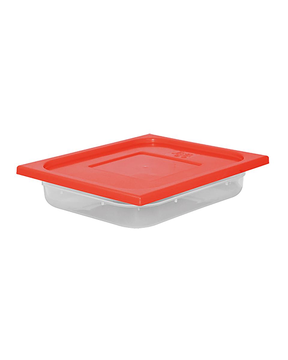 Boîte Alimentaire - 1/2 GN - 3.9 Litre - H 6.5 x 32.5 x 26.5 CM - Polypropylène - Rouge - -40°C / +70°C - Hermétique Verrouillable - Caterchef - 953846