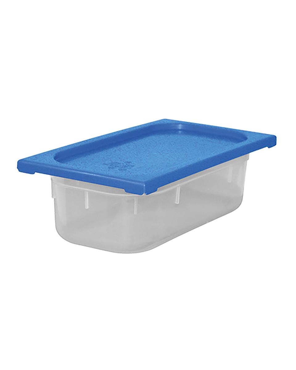 Boîte Alimentaire - 1/3 GN - 3.5 Litre - H 10 x 32.5 x 17.6 CM - Polypropylène - Bleu - -40°C / +70°C - Hermétique Verrouillable - Caterchef - 953851
