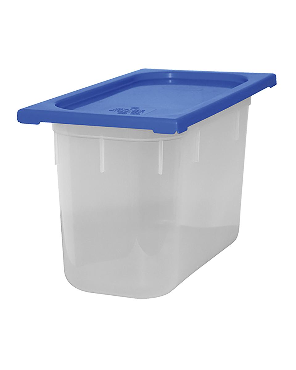 Boîte Alimentaire - 1/3 GN - 7 Litre - H 20 x 32.5 x 17.6 CM - Polypropylène - Bleu - -40°C / +70°C - Hermétique Verrouillable - Caterchef - 953853