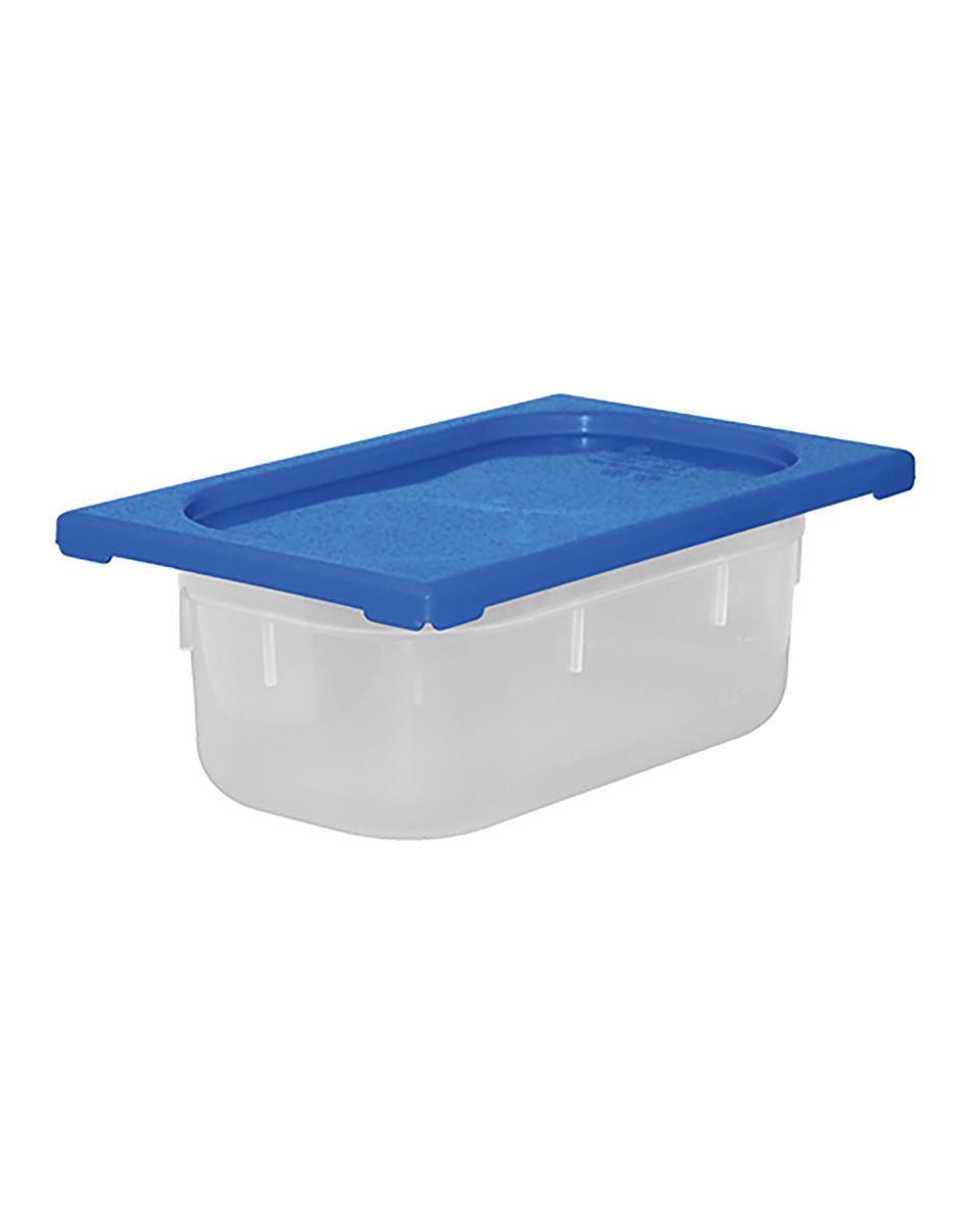 Boîte Alimentaire - 1/4 GN - 2.5 Litre - H 10 x 26.5 x 16.2 CM - Polypropylène - Bleu - -40°C / +70°C - Hermétique Verrouillable - Caterchef - 953861