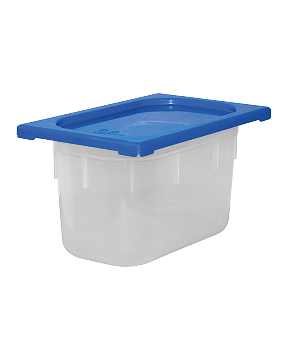Boîte Alimentaire - 1/4 GN - 3.7 Litre - H 15 x 26.5 x 16.2 CM - Polypropylène - Bleu - -40°C / +70°C - Hermétique Verrouillable - Caterchef - 953862