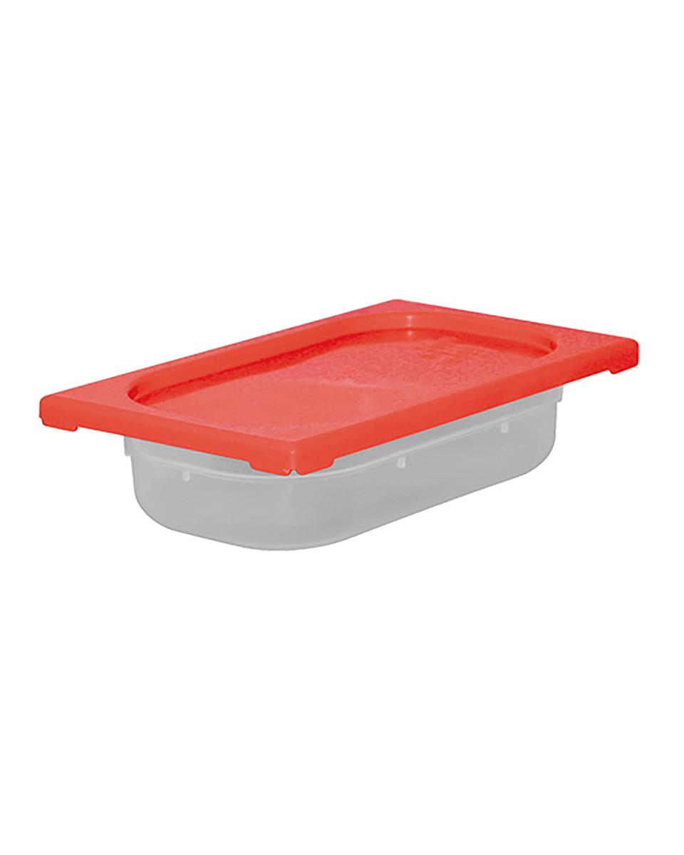 Boîte alimentaire - 1/4 GN - 1,7 Litre - H 6,5 x 26,5 x 16,2 CM - Polypropylène - Rouge - -40°C / +70°C - Hermétique Verrouillable - Caterchef - 953866