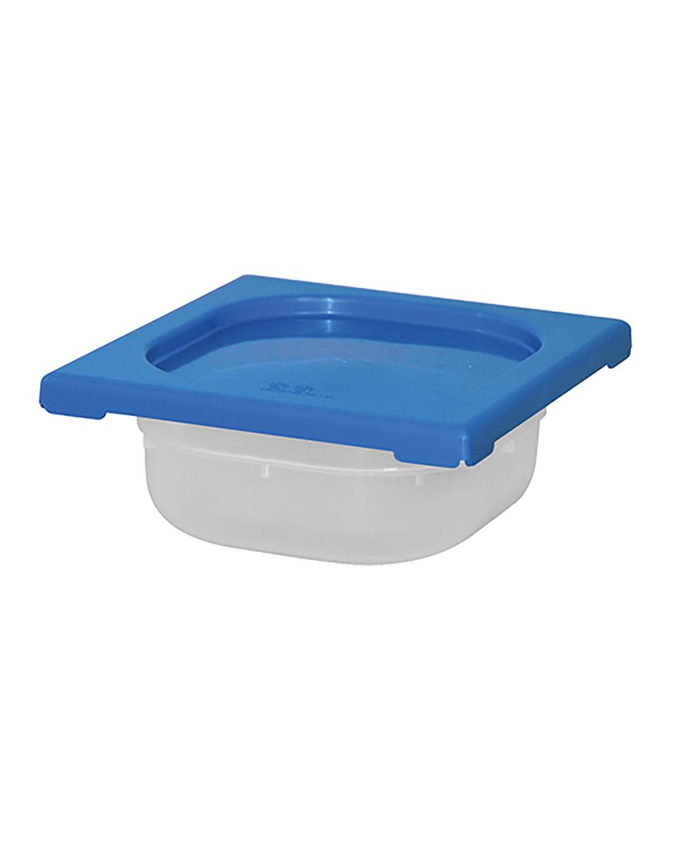 Boîte Alimentaire - 1/6 GN - 1 Litre - H 6.5 x 17.6 x 16.2 CM - Polypropylène - Bleu - -40°C / +70°C - Hermétique Verrouillable - Caterchef - 953870