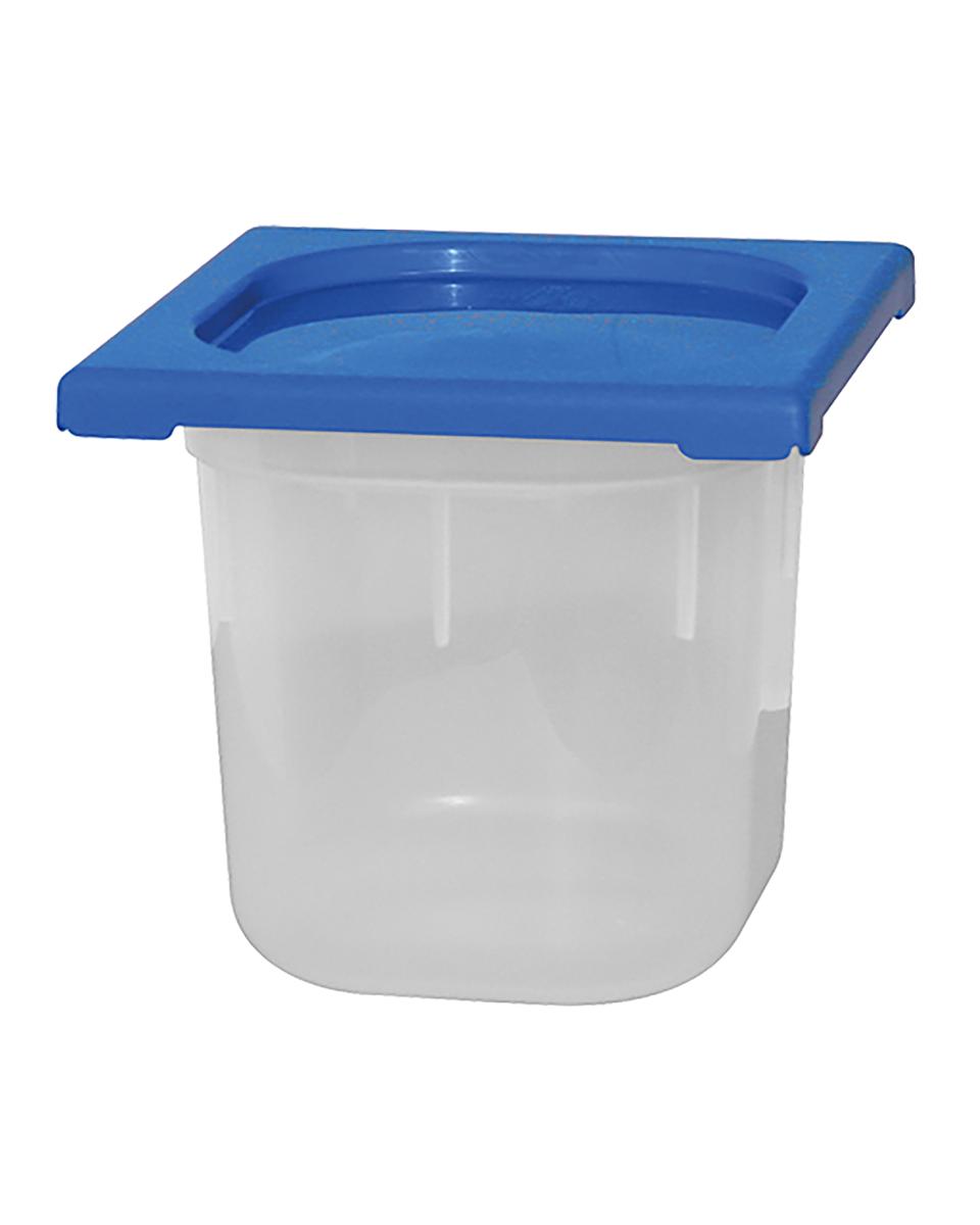 Boîte Alimentaire - 1/6 GN - 2.2 Litre - H 15 x 17.6 x 16.2 CM - Polypropylène - Bleu - -40°C / +70°C - Hermétique Verrouillable - Caterchef - 953872