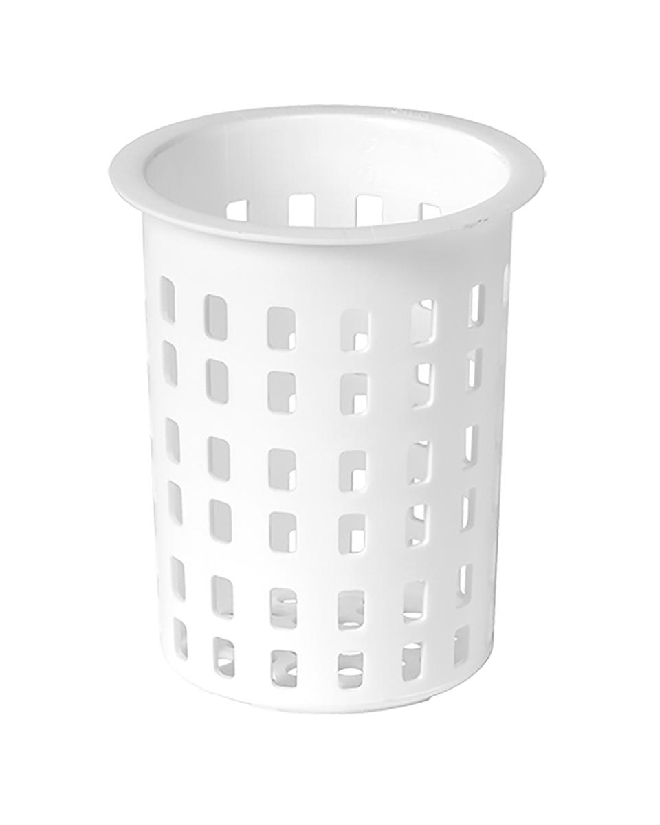 Pot à couverts - H 13 CM - 0.07 KG - Ø10 CM - Polypropylène - Blanc - CaterRacks - 023001