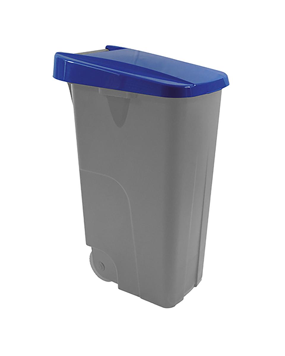 Poubelle - H 88 x 42 x 57 CM - 4,1 KG - Polypropylène - Bleu - 110 Litres - Denox - 600090