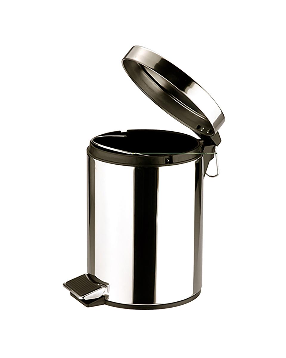 Poubelle à pédale - H 28 CM - 1 KG - Ø20 CM - Inox - 5 Litres - 861601