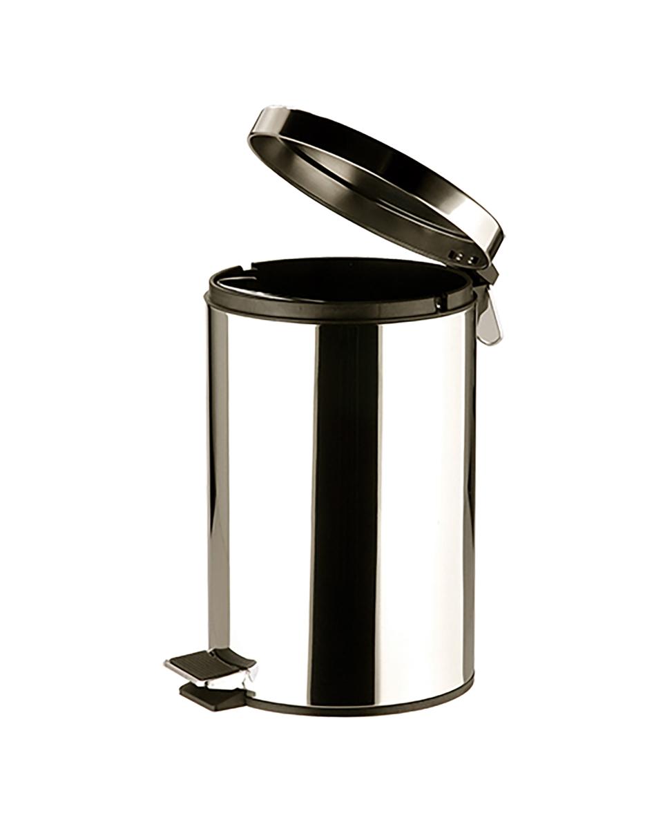 Poubelle à pédale - H 39 CM - 1,7 KG - Ø25 CM - Inox - 12 Litres - 861602