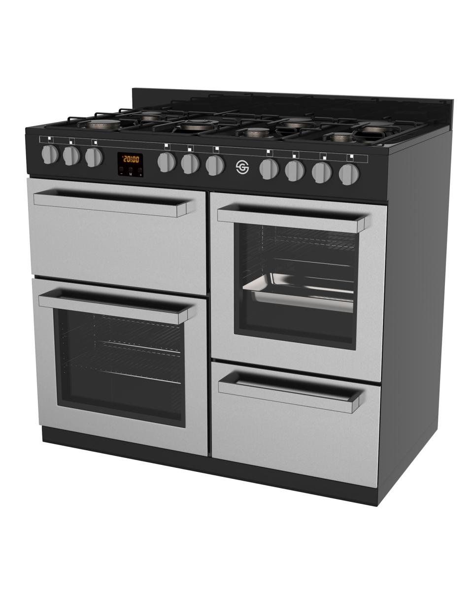 Cuisinière à gaz - 7 feux - H 90 x 100 x 60 CM - Inox - G-Line
