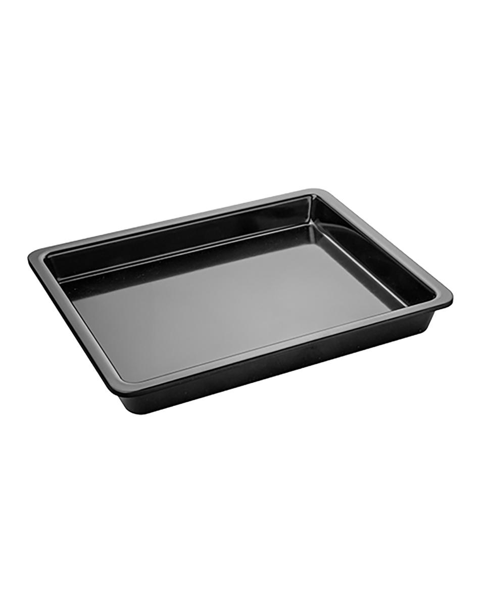Bac gastronorme - 1/2 GN - H 4 x 32,5 x 26,5 CM - Mélamine - Noir - -20°C / +120°C - 060422