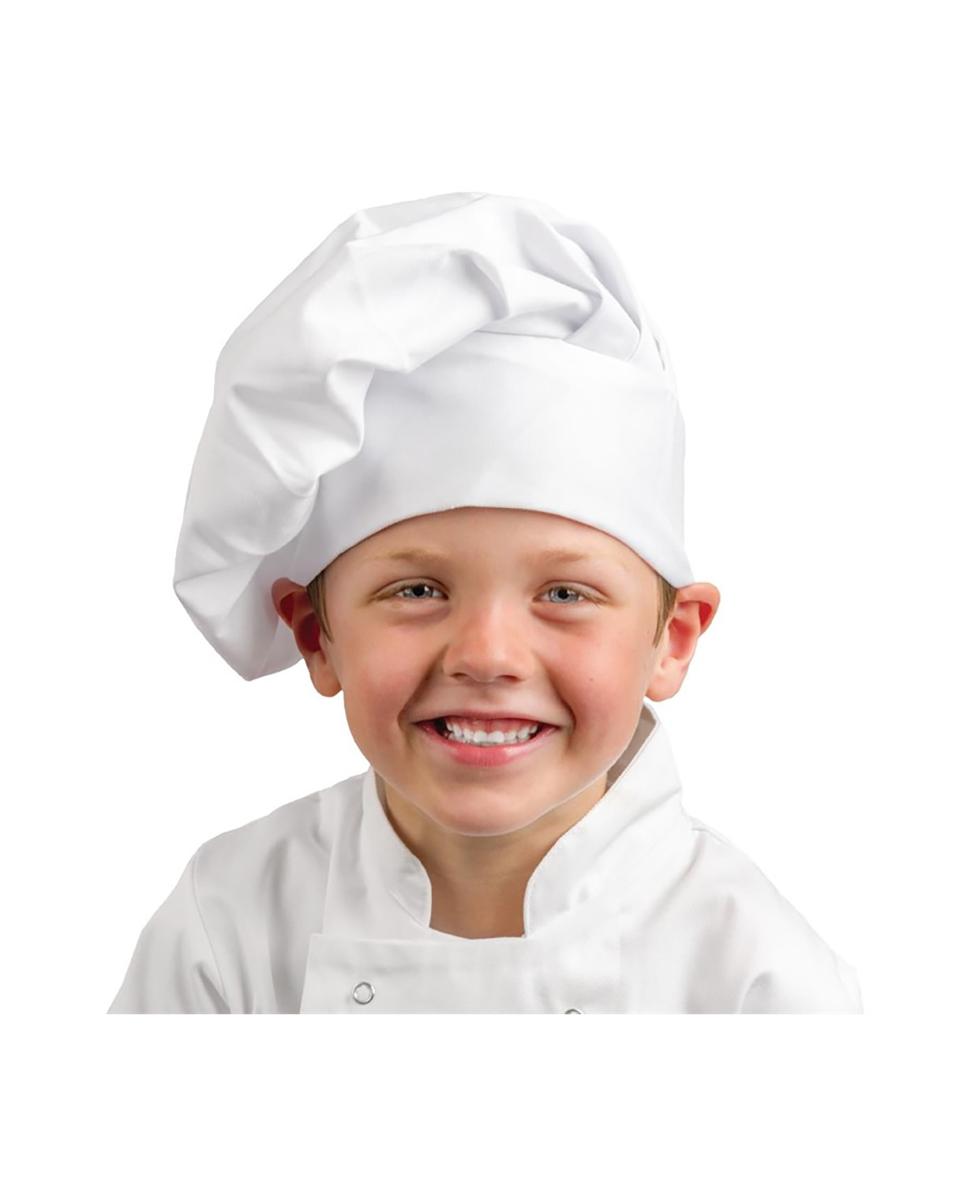 Toque Enfant - Taille Unique - Blanc - Polyester/Coton - Vêtement Chefs Blancs - A677