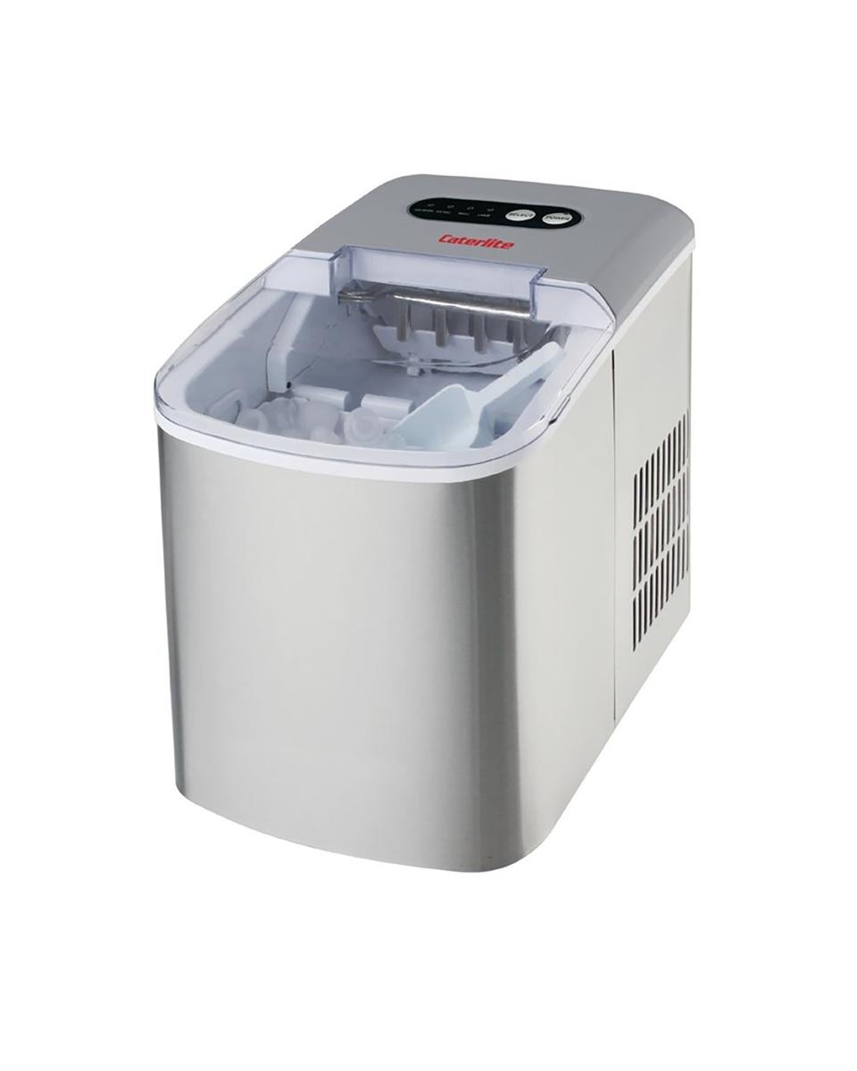Machine à glaçons - 10kg/24h - H 31,5 x 24,4 x 37,3 CM - 230 V - Inox/Plastique - Caterlite - CN861