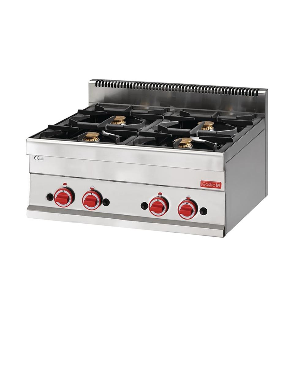 Cuisinière à gaz - Ligne 650 - 4 feux - H 65 x 40 x 28 CM - Inox - Gastro M - GN055