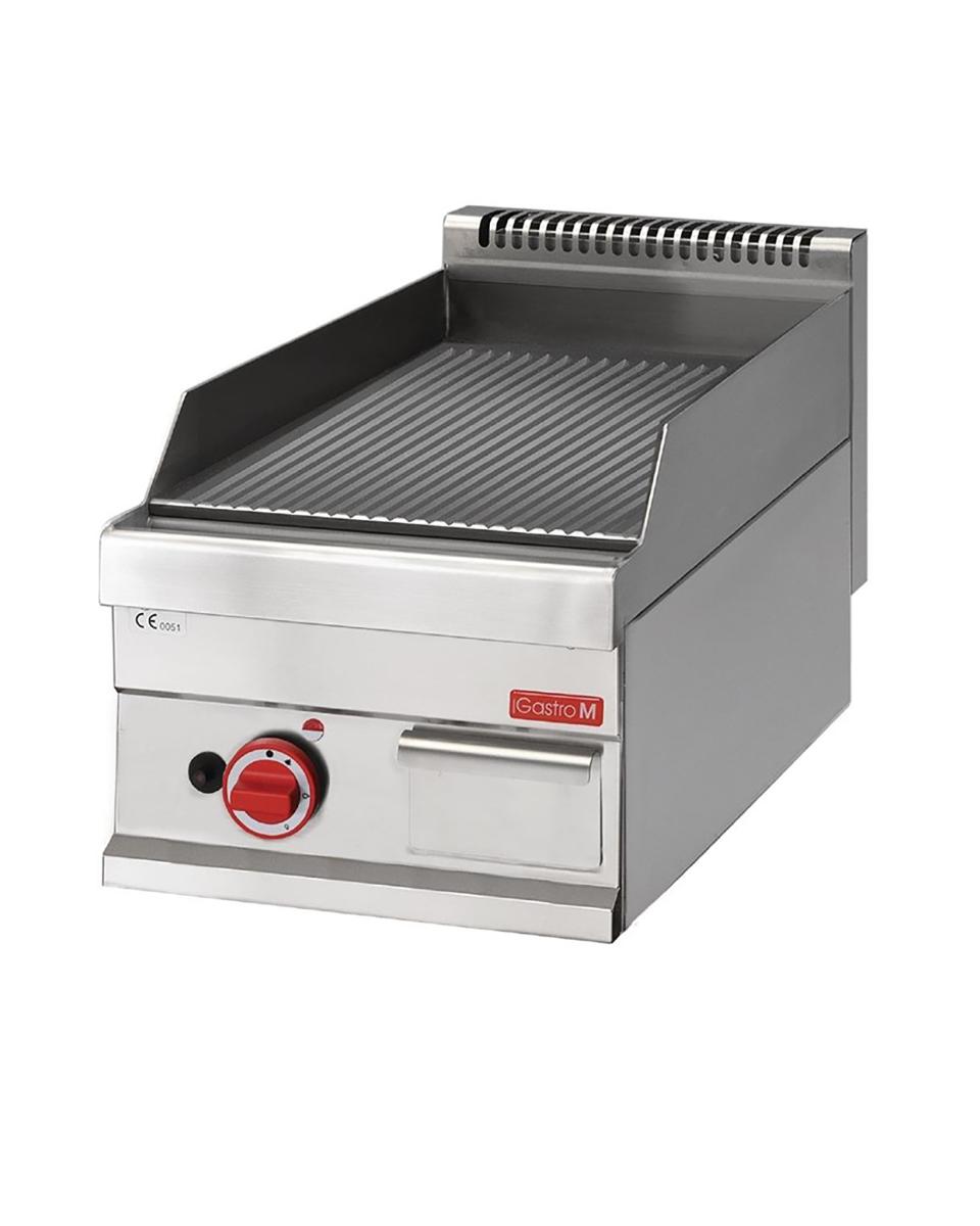 Plancha - Ligne 650 - Gaz - Striée - H 28 x 40 x 65 CM - 5,7 kW - Inox - Gastro M - GN057