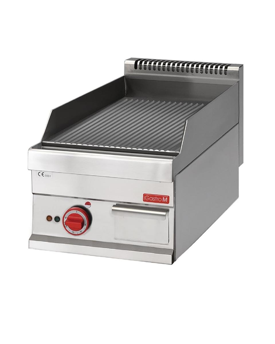 Plancha - Ligne 650 - Électrique - Nervurée - H 28 x 40 x 60 CM - 4,5 kW - 400 V - Inox - Gastro M - GN058