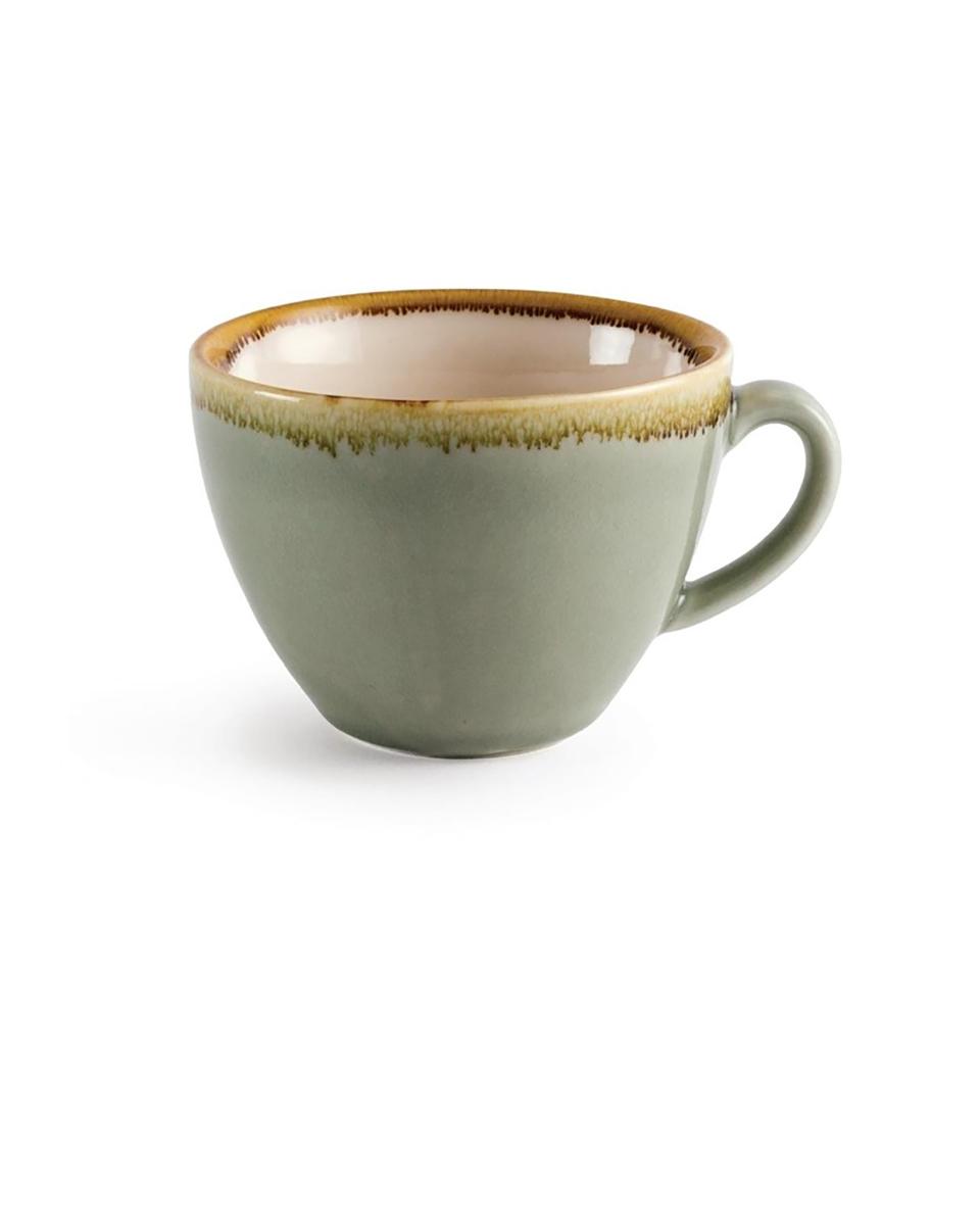 Tasse à expresso - 22,8 CL - 6 pièces - Vert - Ø 9,3 x H 6,8 CM - Porcelaine - Olympia - GP478