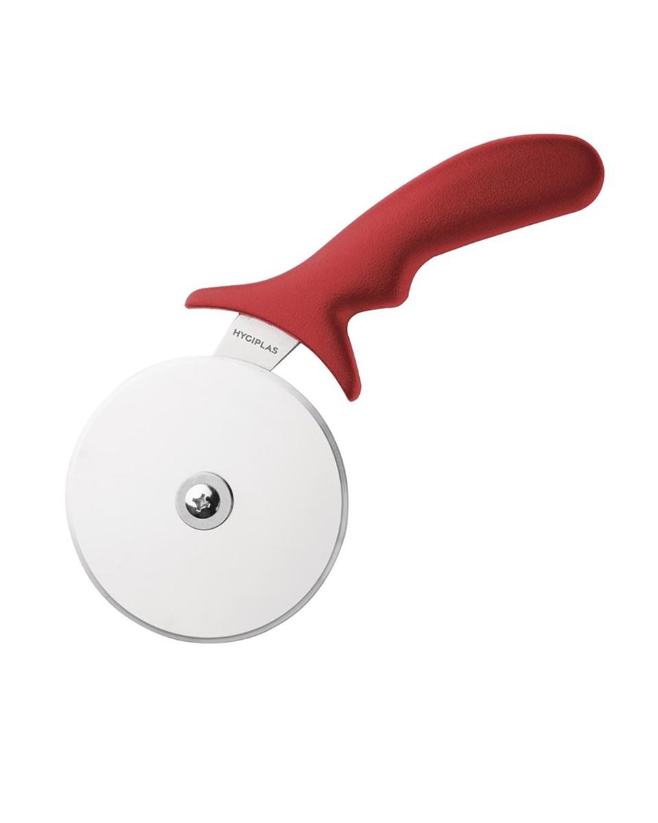 Coupe-pizza - Rouge - Ø 10 x H 13 x 2,5 CM - Inox - Hygiplas - CC407