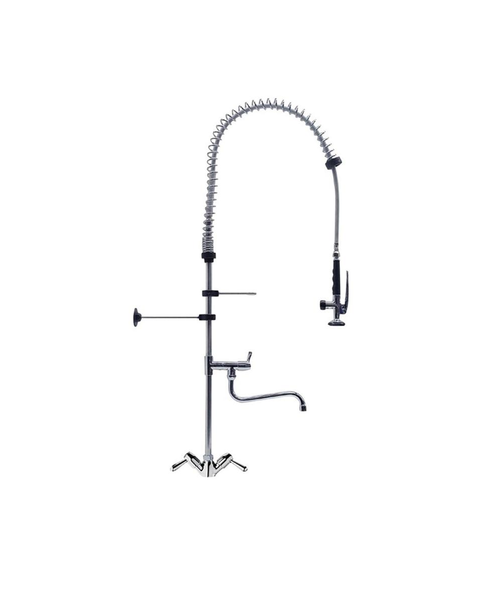 Douche prélavage - Haut - Robinet orientable - H 120 CM - Inox - Gastro M - CY797