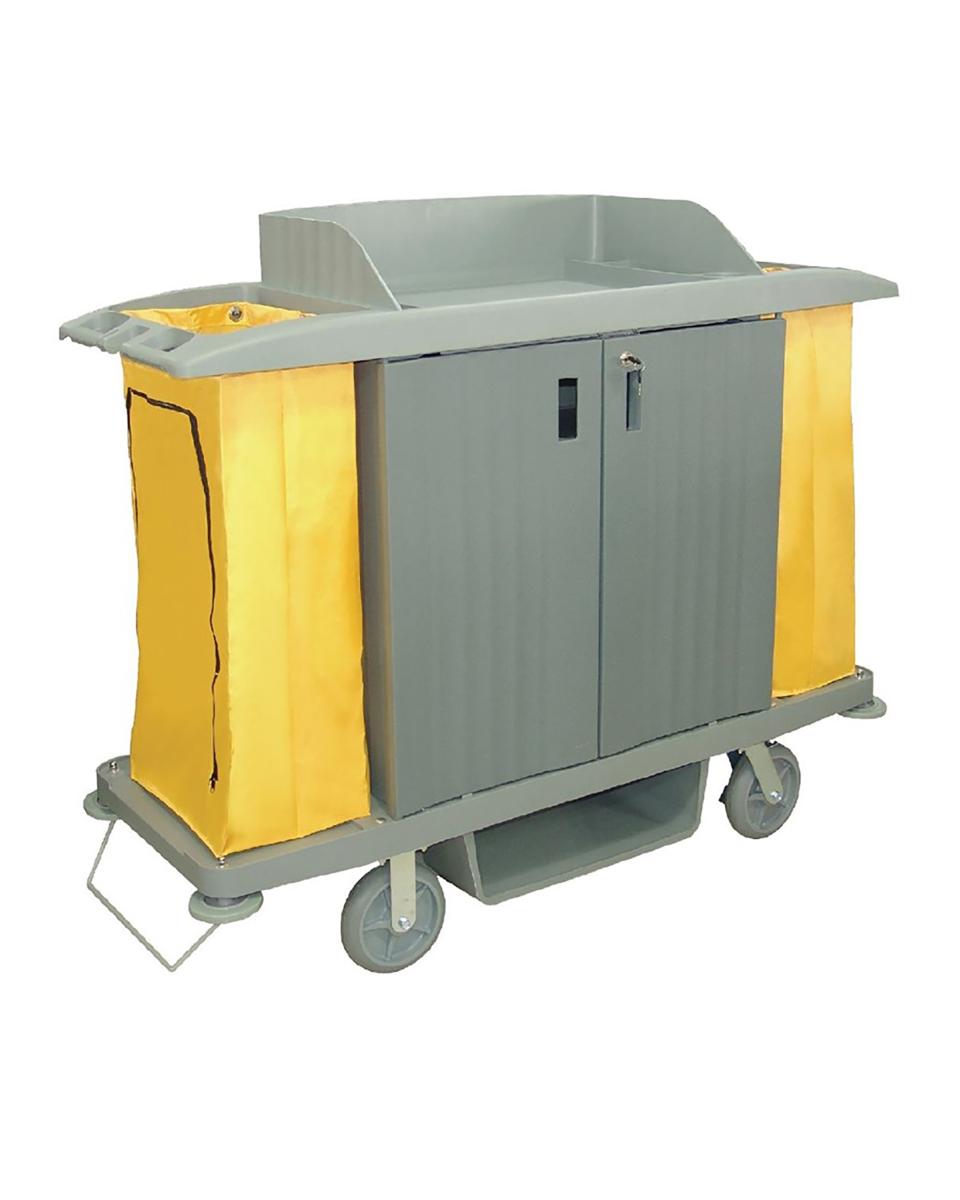 Chariot de ménage - 2 x 90 Litres - H 128,5 x 54 x 154 CM - Polypropylène - Jantex - DL012