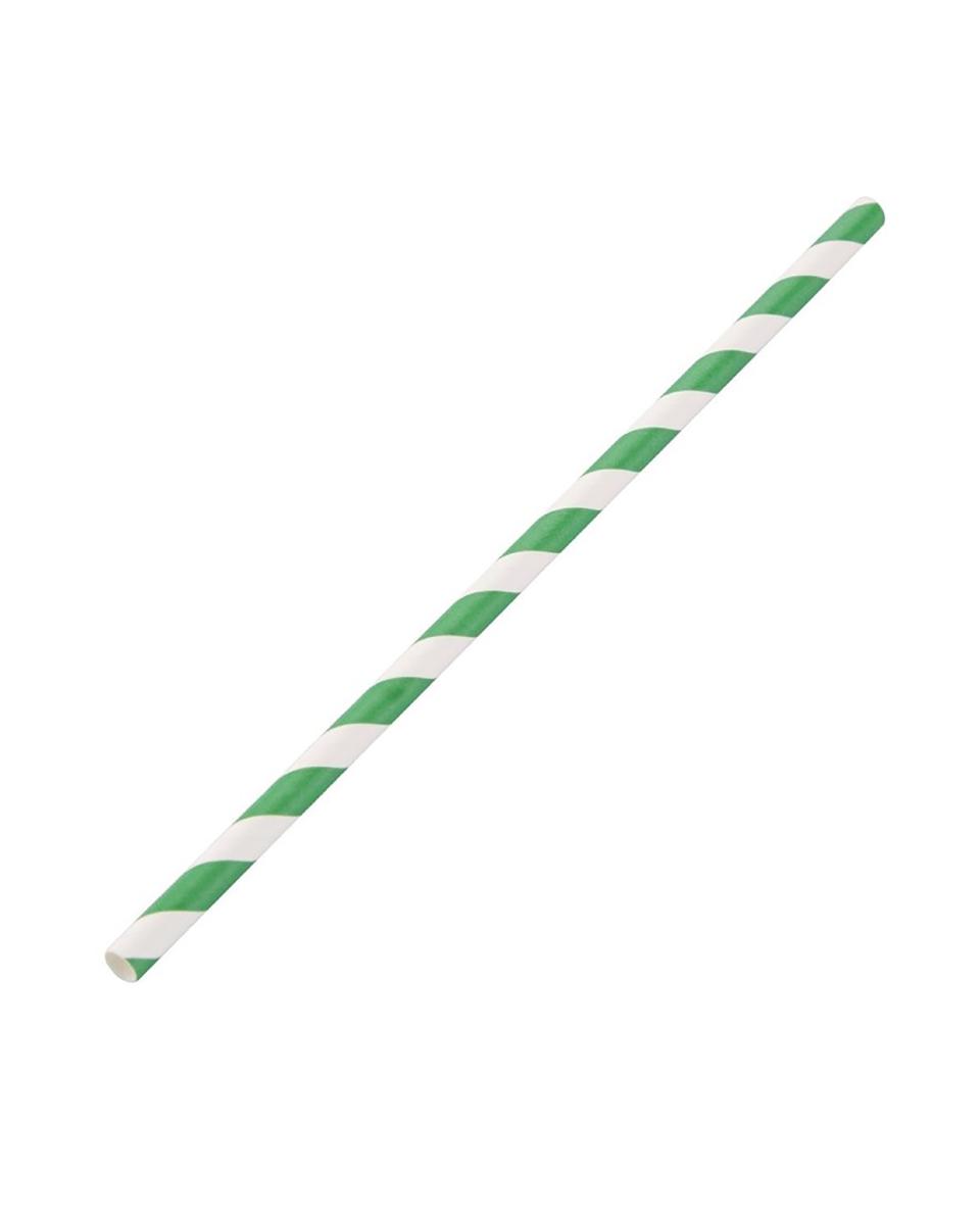 Pailles - 250 pièces - Vert/Blanc - Ø 0,6 x 21 CM - Papier - Fiesta Green - DE928