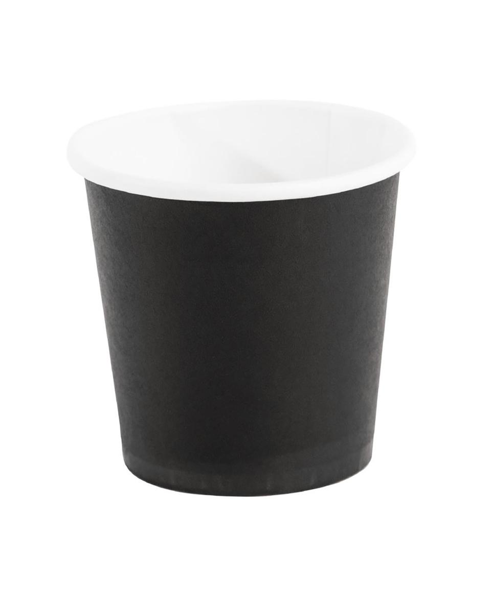 Gobelets expresso jetables - 12 CL - 50 pièces - Noir - Ø 6,2 x H 6 CM - Carton - Fiesta - GF019