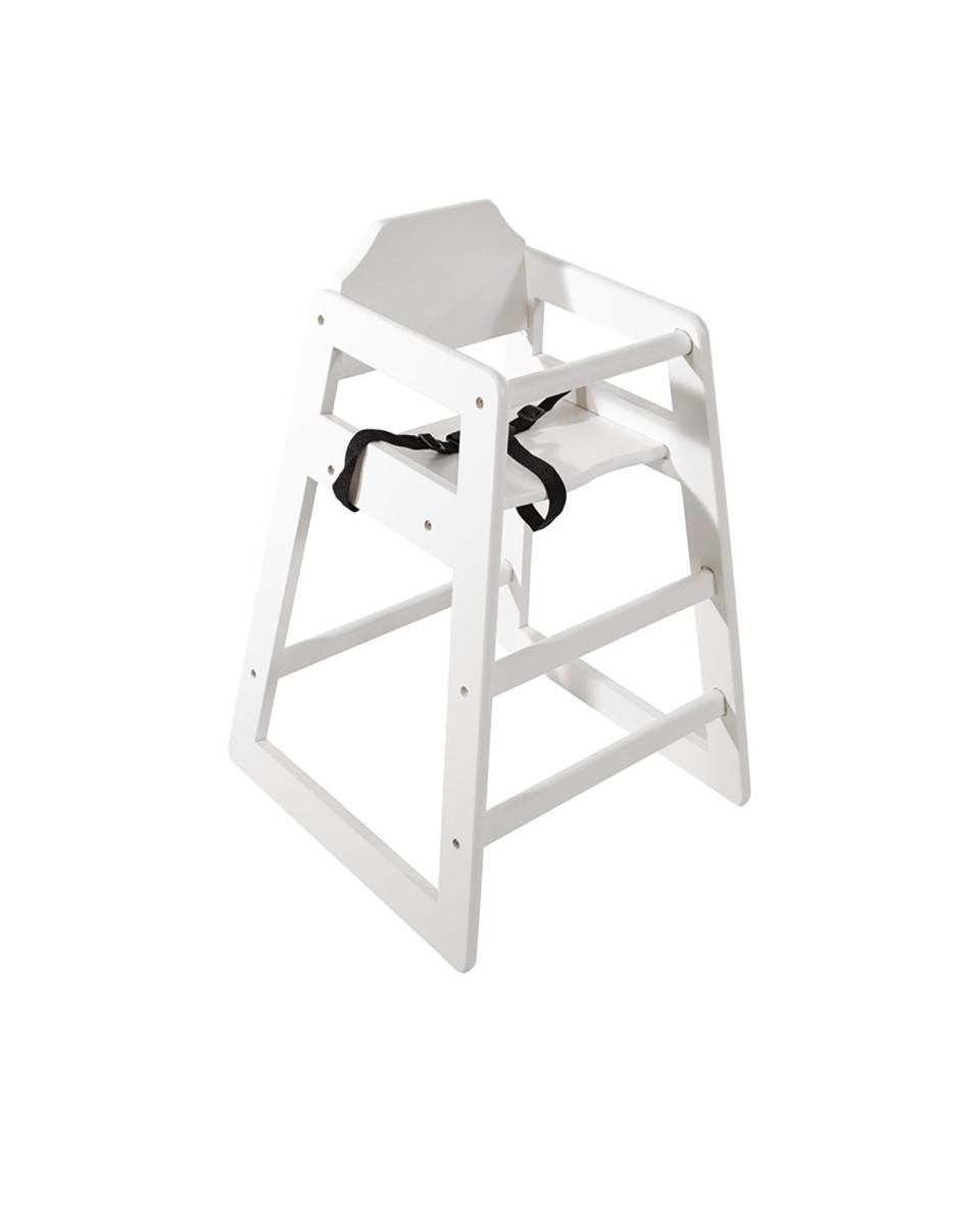 Chaise Haute - Blanc Antique - H 75 x 51 x 51 CM - Bois de Hêtre - Bolero - DL833
