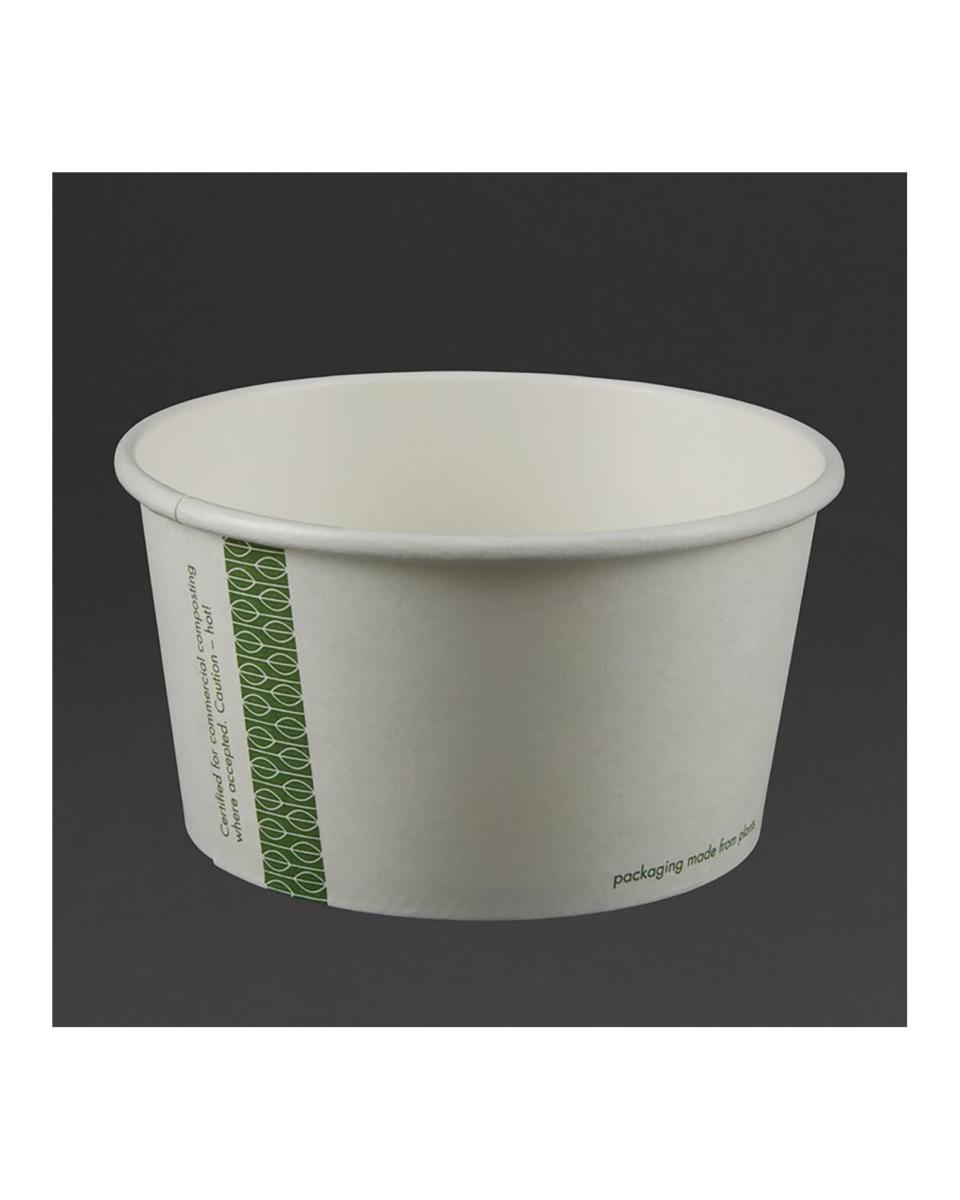 Conteneurs jetables - 0,35 Litre - 500 pièces - Ø 11,5 x H 6,2 CM - Carton/Pla - Vegware - GF046