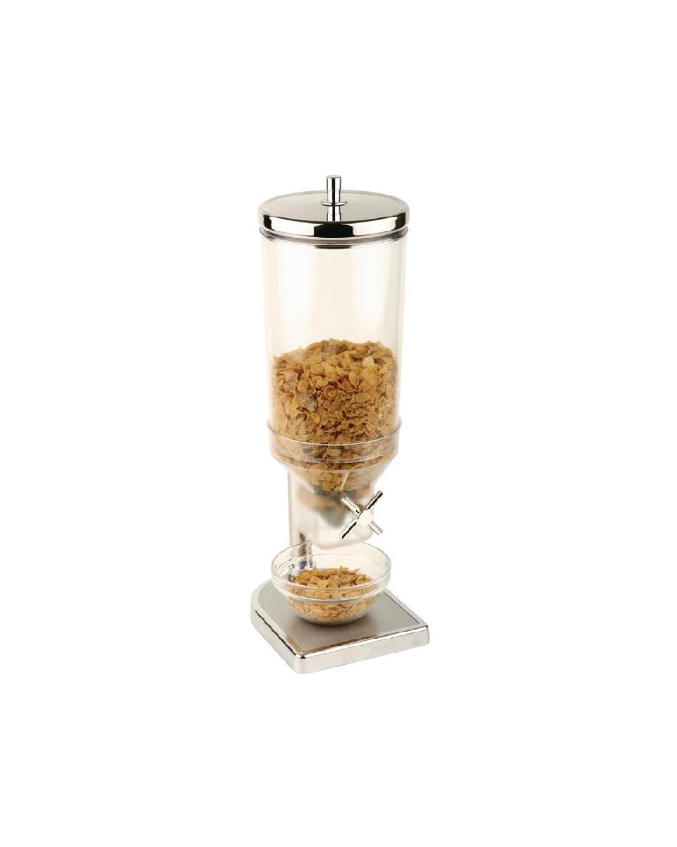 Distributeur de céréales - 4,5 Litre - Transparent - H 52 x 22 x 17,5 CM - Plastique/Inox - APS - S504