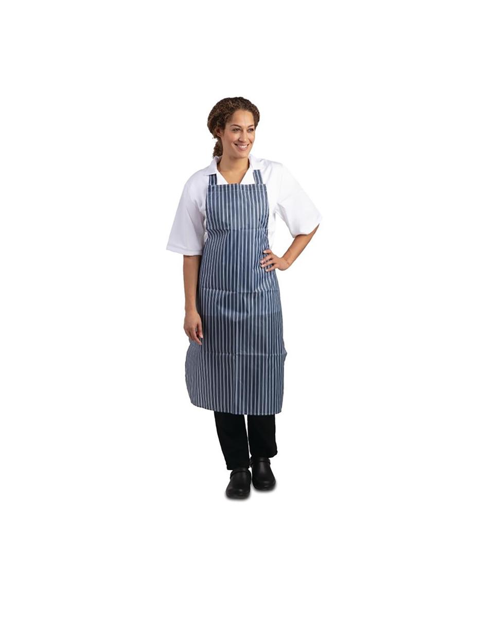 Tablier Imperméable - Unisexe - Taille Unique - Bleu/Blanc - 71,1 x 101,6 CM - Nylon - Vêtement Blancs Chefs - A580