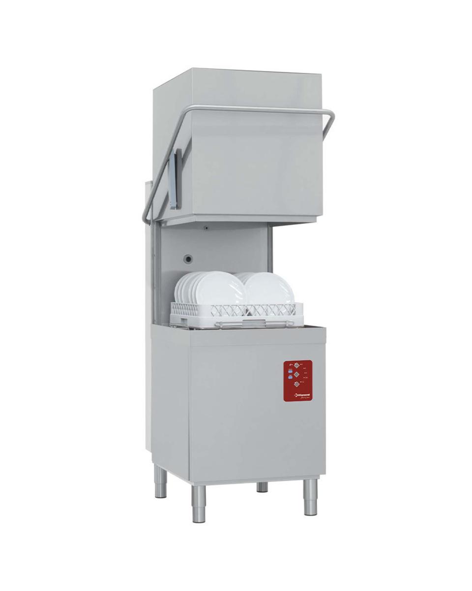 Lave-vaisselle modèle à capot - Panier 50 x 50 CM - 400V - Break tank - Adoucisseur continu - Diamond - D26/6B-AC