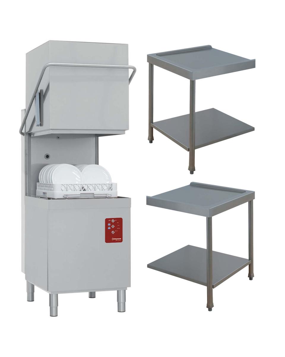 Modèle hotte lave-vaisselle - Panier 50 x 50 CM - 2 tables de vidange - Diamant - DCS9/6/A