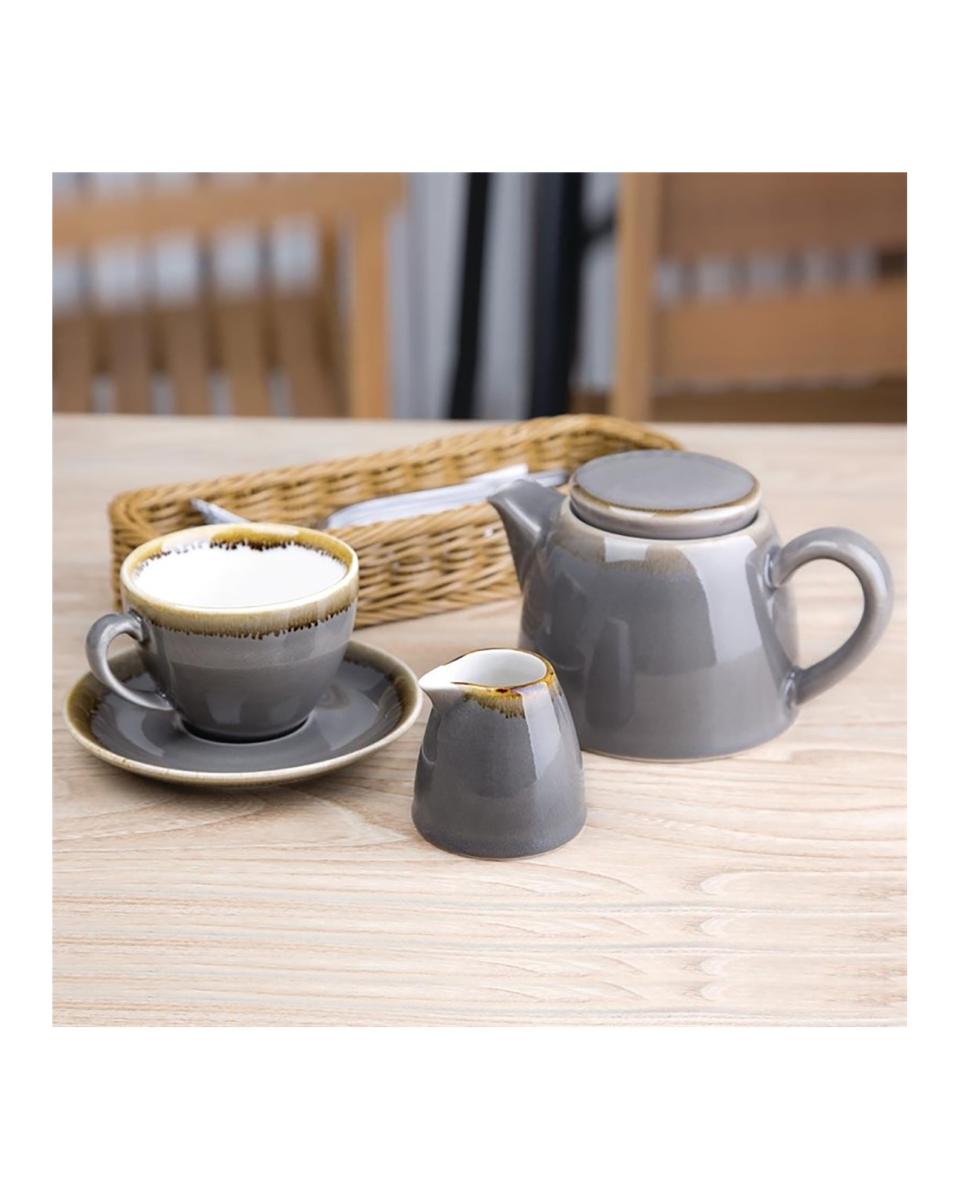 Tasse à cappuccino - 23 CL - 6 pièces - Gris - Ø 9,3 x H 6,8 CM - Porcelaine - Olympia - HC390
