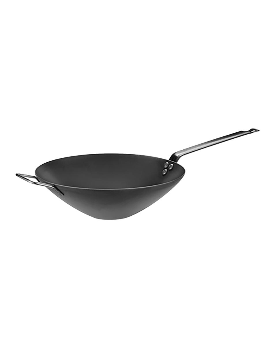 Wok - H 9.5 CM - 1.46 KG - Ø30 CM - Tôle d'acier - Pujadas - 720890