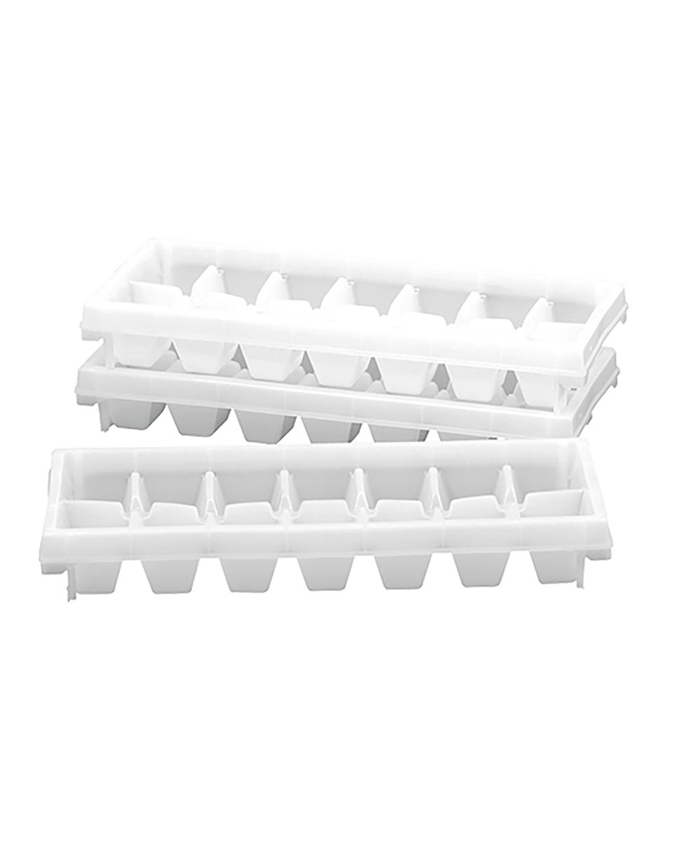 Bac à glaçons - H 4,3 x 28,5 x 11,5 CM - 0,234 KG - Polyéthylène - Blanc - Denox - 850021