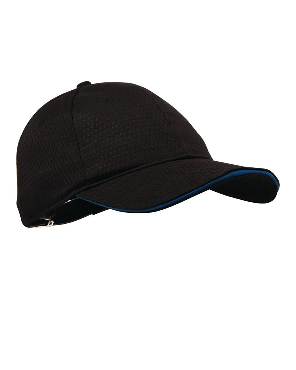 Casquette de baseball - Unisexe - Taille unique - Noir/Bleu - Polyester/Coton - Chef Works - B171
