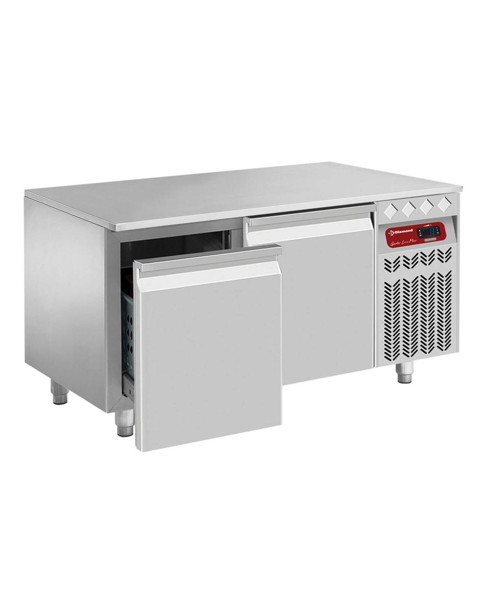 Base réfrigérée - 2 tiroirs - 1/1 GN - Inox - Diamant - N77/R212G-P9