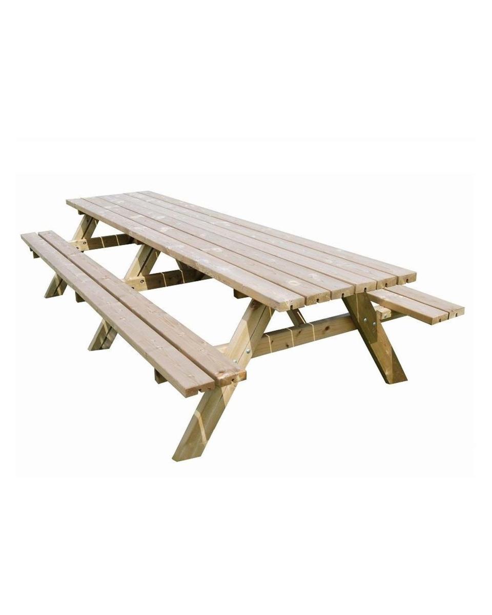 Table de pique-nique - Qualité lourde - 300 CM - Bois - G-Line