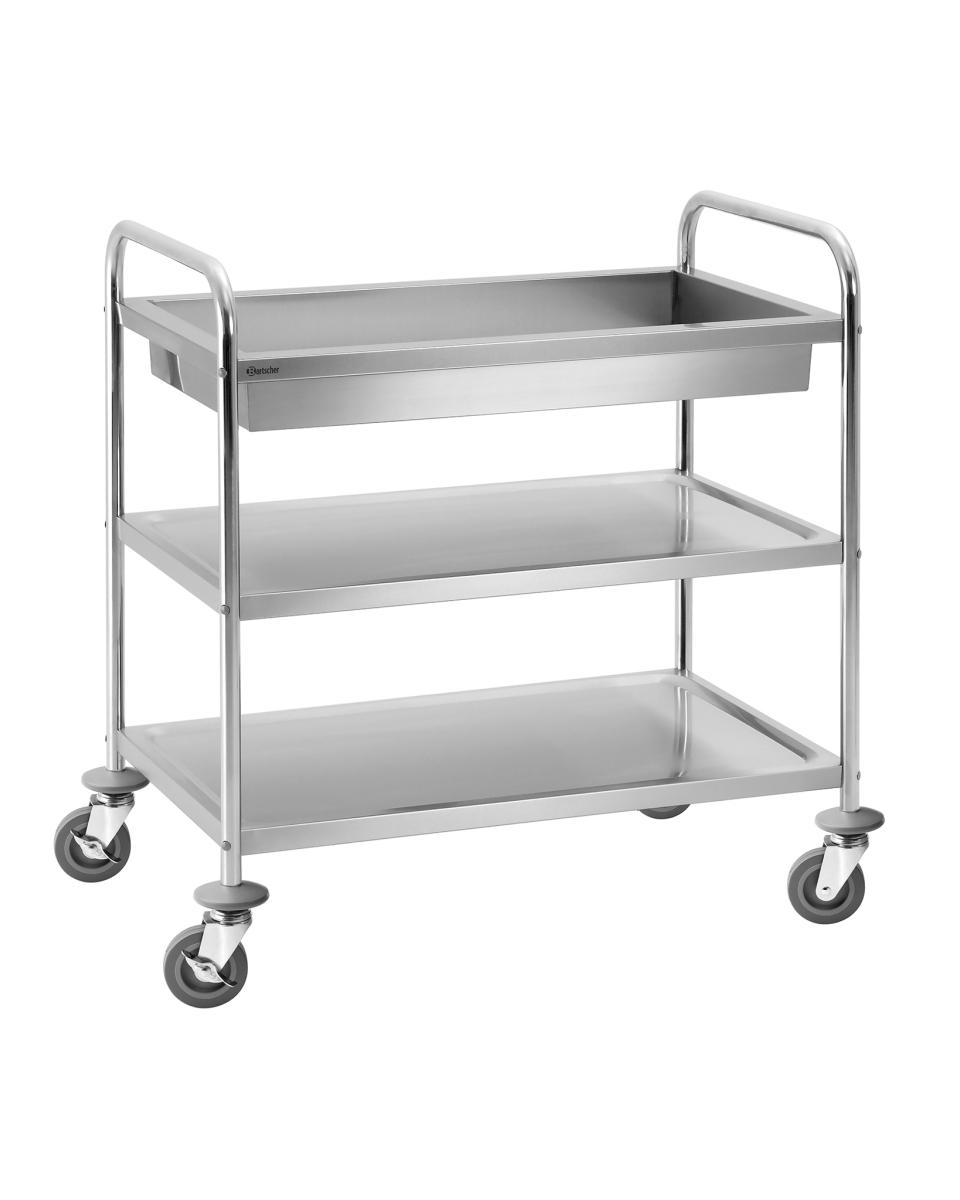 Chariot de service - 2 étagères - Inox - Démontable - Bartscher - A300056