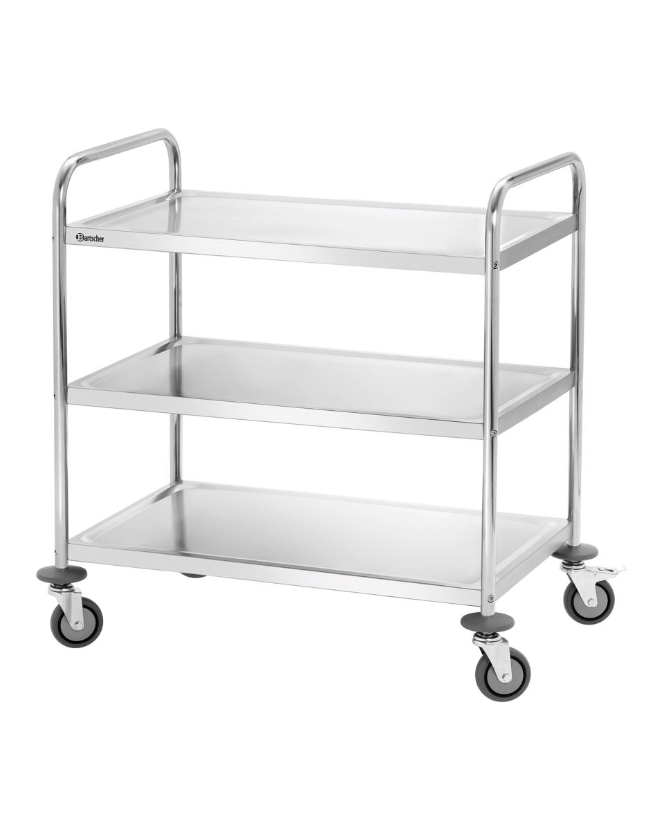 Chariot de service - 3 étagères - Inox - Démontable - Bartscher - A300073