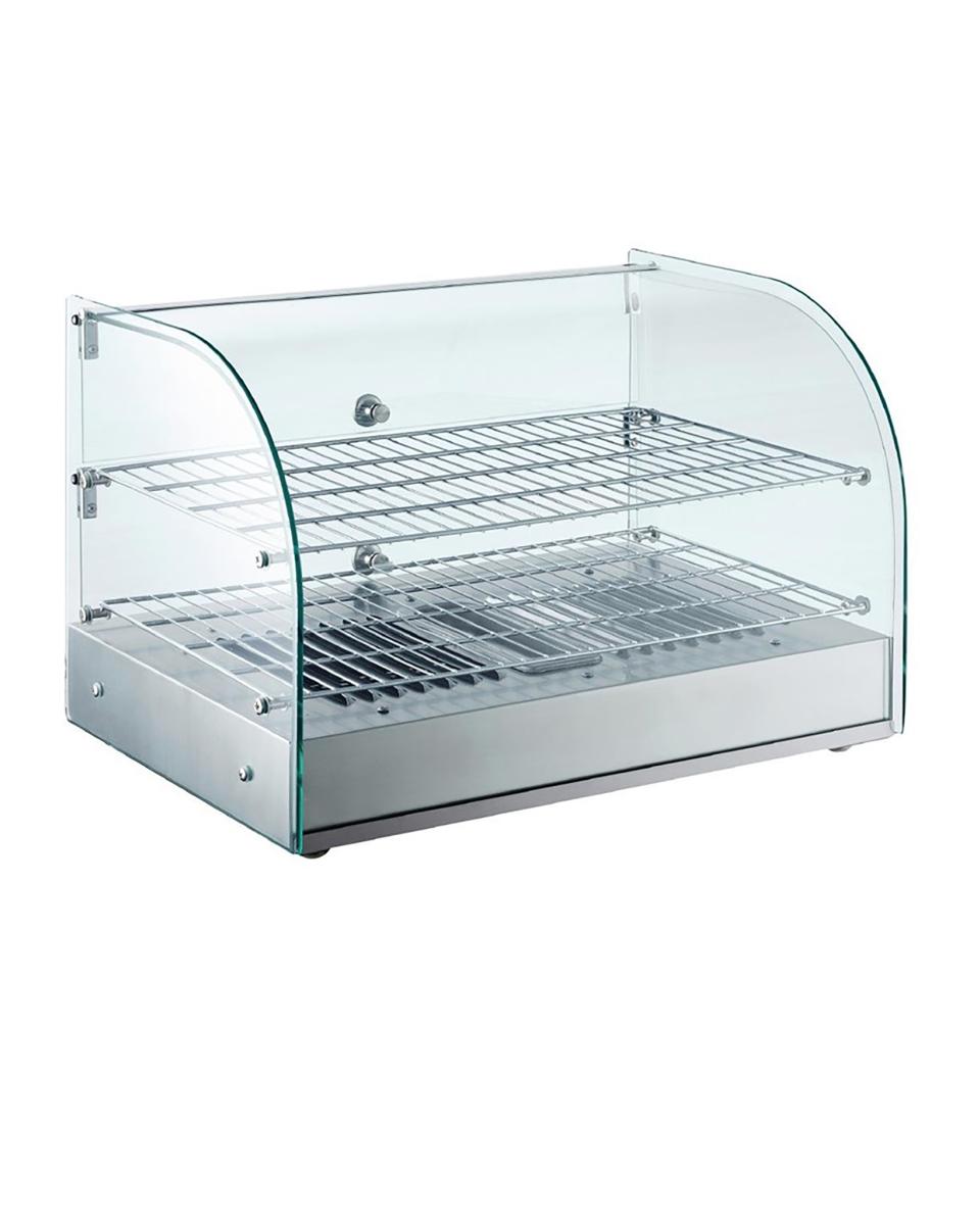 Vitrine chaude - 45 Litres - H 37,6 x 55,4 x 37,6 CM - 230 V - Inox - Buffle - CK916